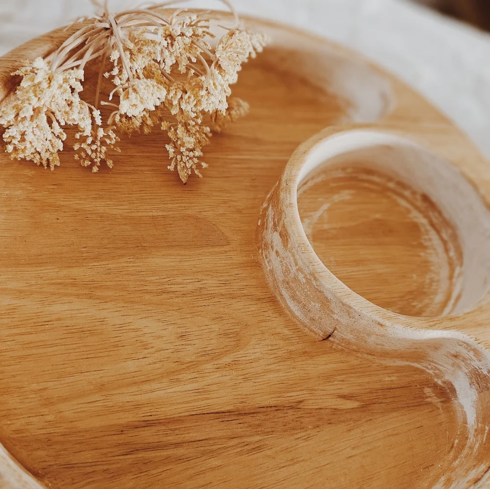 Vintage Wooden Serving Bowl - Picture 3 of 3